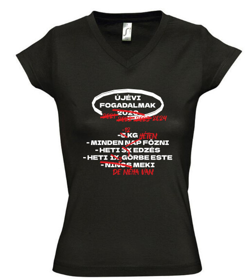 Női V nyakú póló