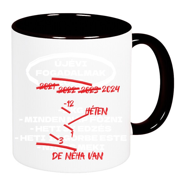 Színes fülű és belsejű bögre