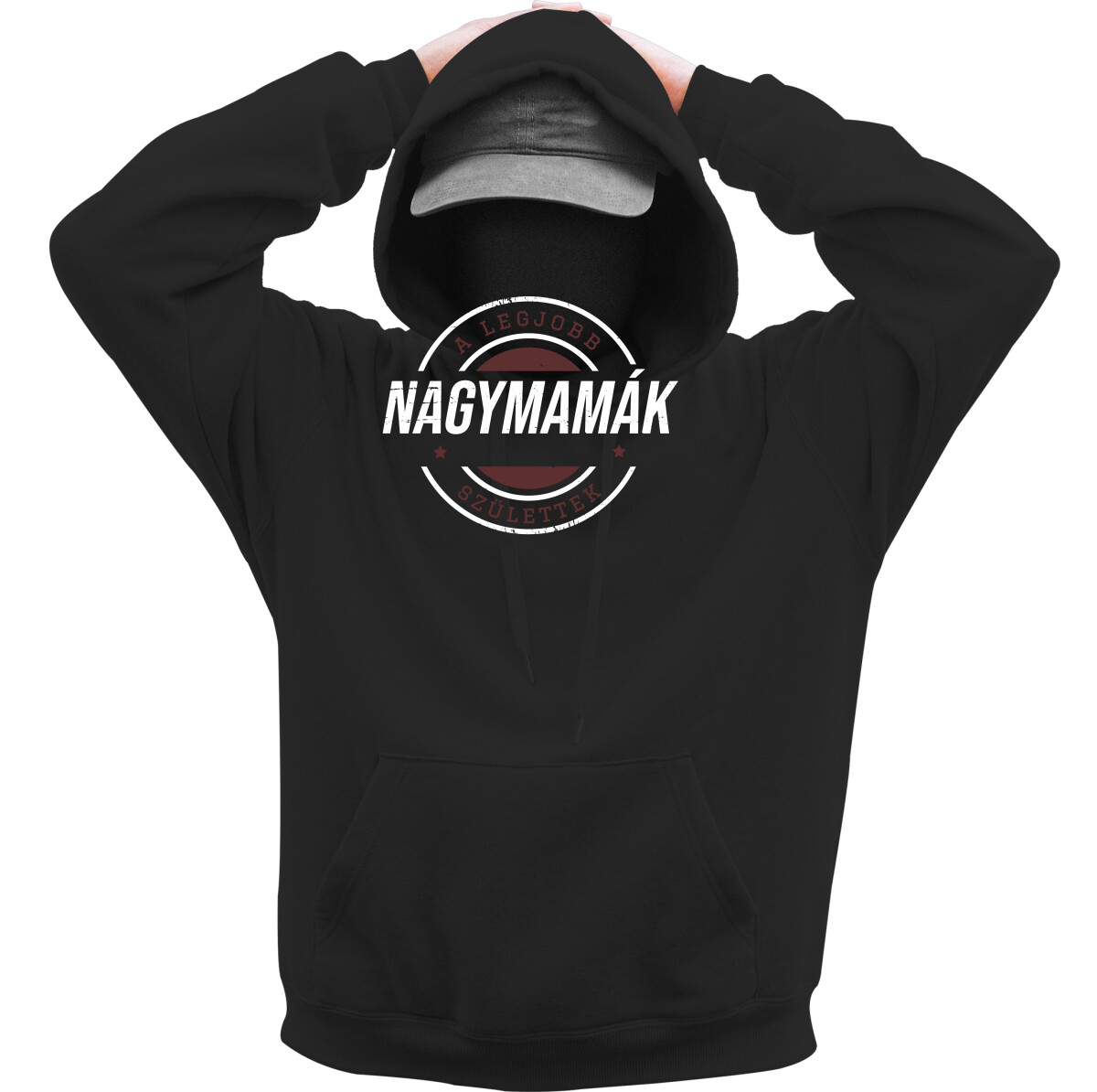 Kapucnis belebújós pulóver