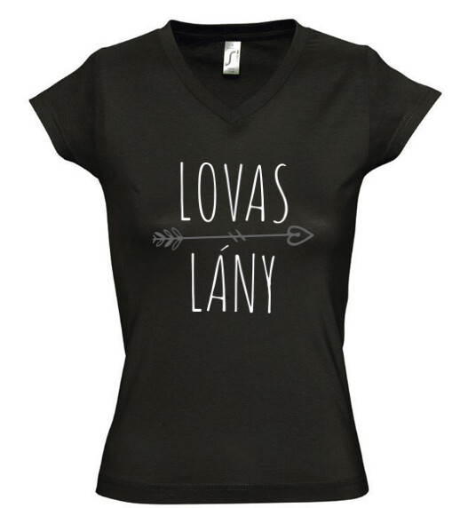 Női V nyakú póló