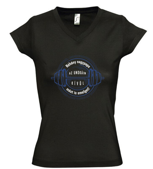 Női V nyakú póló