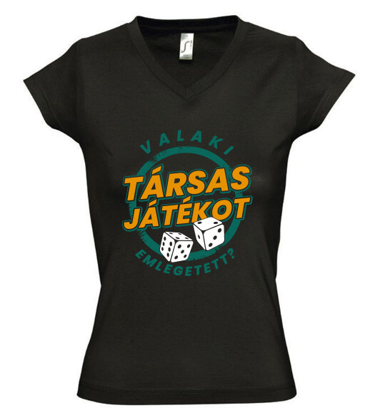 Női V nyakú póló