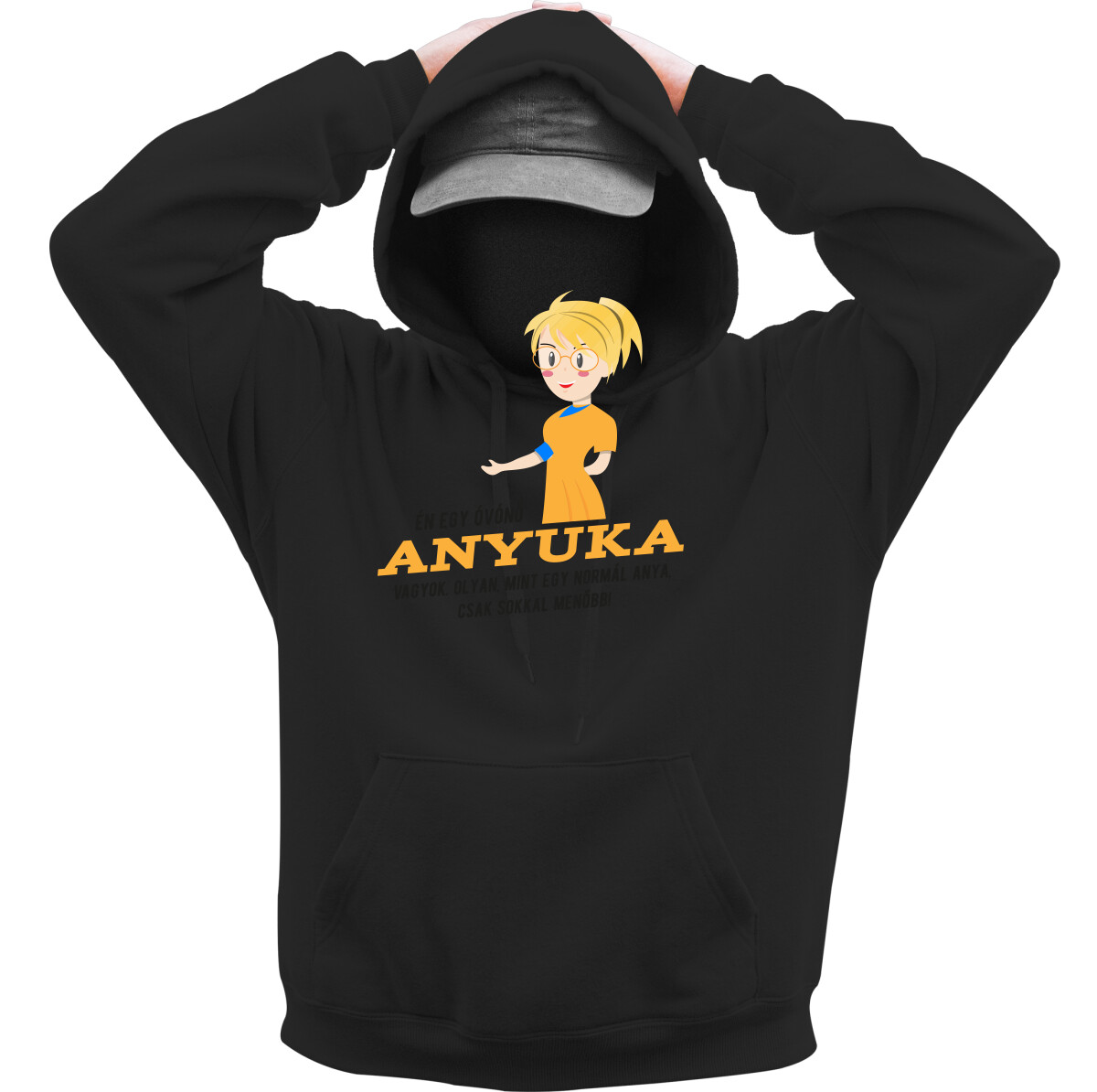 Kapucnis belebújós pulóver