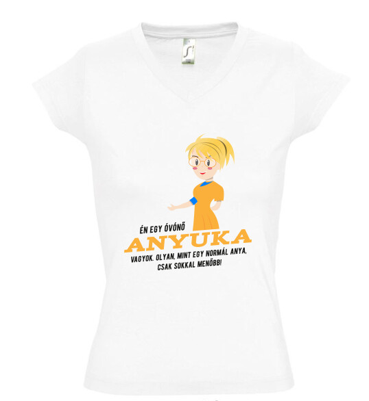 Női V nyakú póló