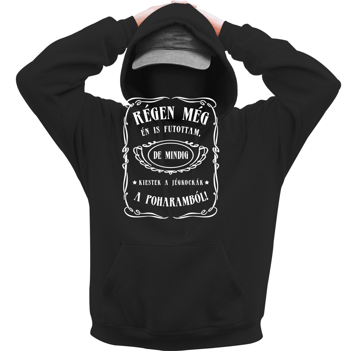 Kapucnis belebújós pulóver