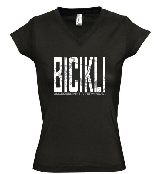 Női V nyakú póló