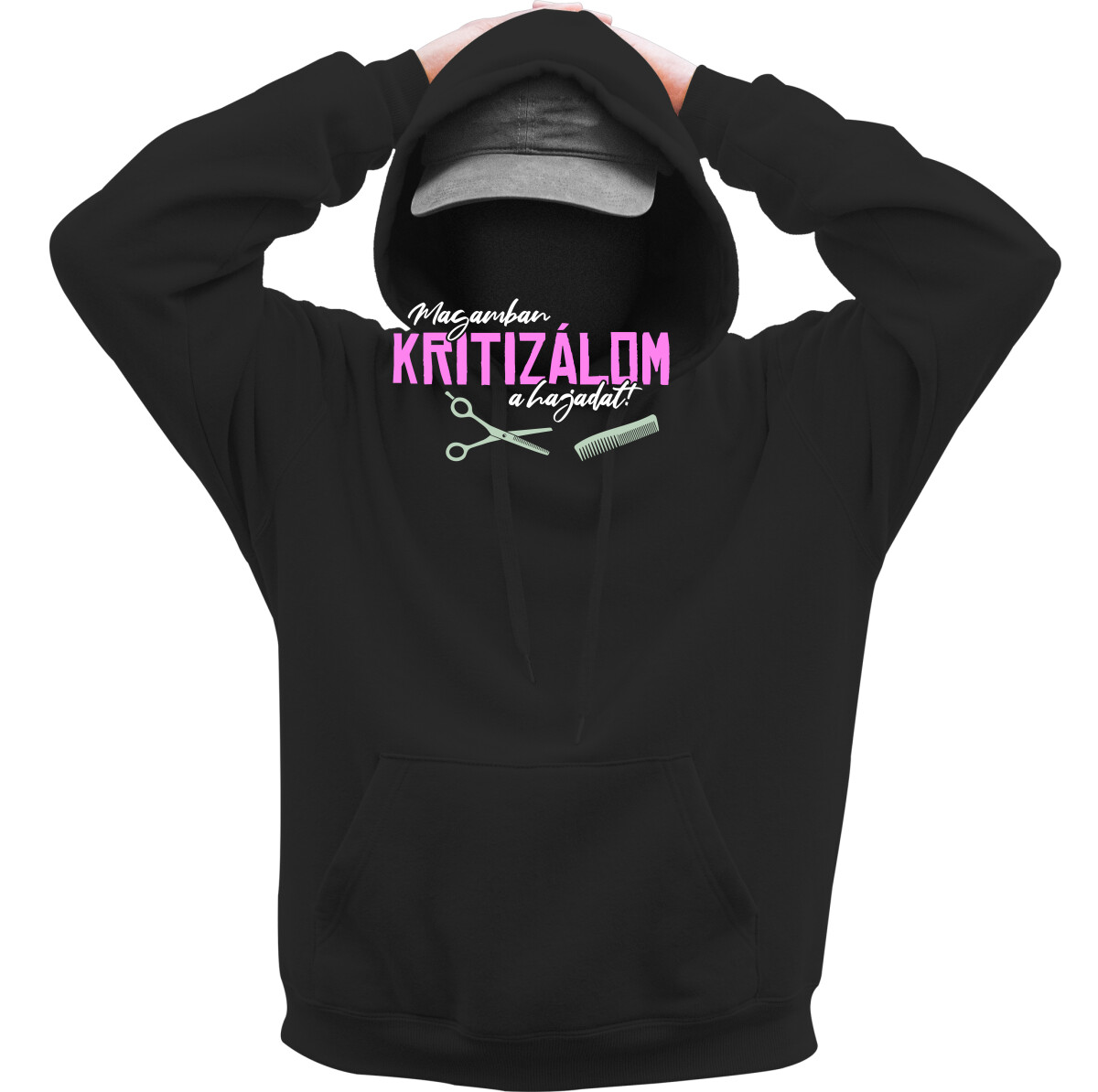 Kapucnis belebújós pulóver