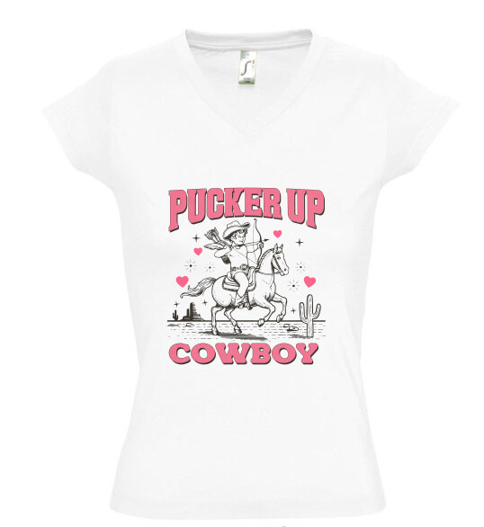 Női V nyakú póló