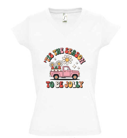 Női V nyakú póló