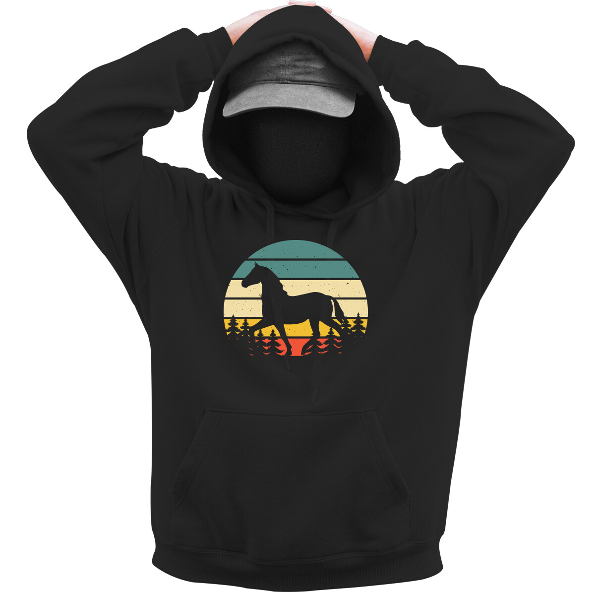 Kapucnis belebújós pulóver