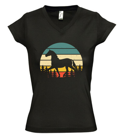 Női V nyakú póló