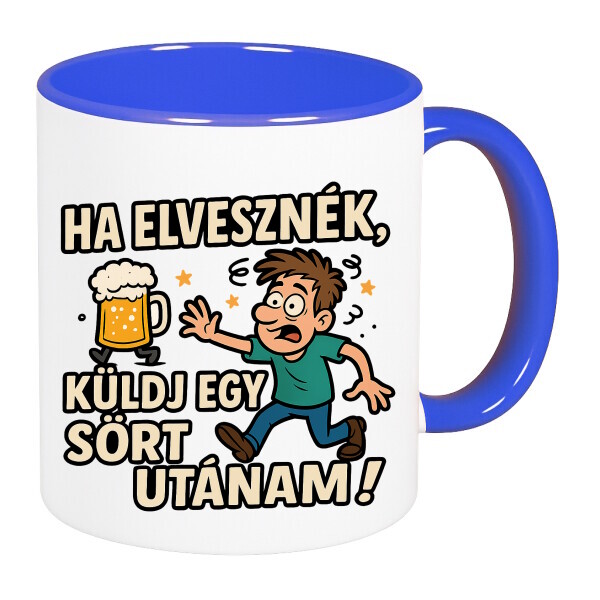 Színes fülű és belsejű bögre