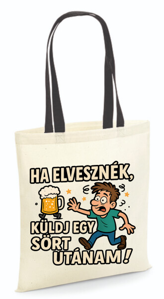 Vászontáska - színes fülű 