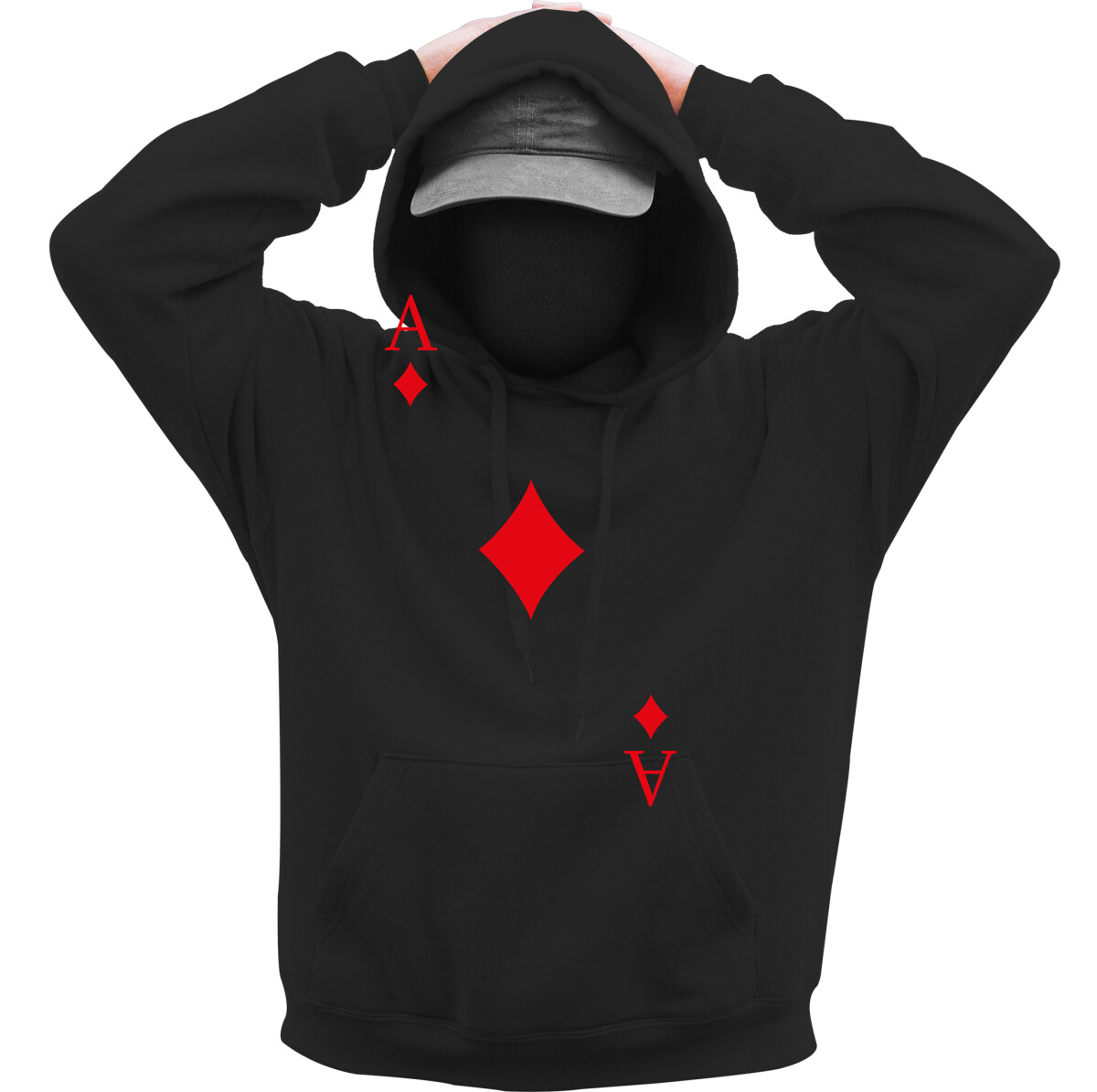 Kapucnis belebújós pulóver