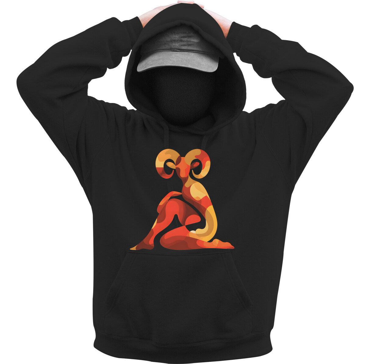 Kapucnis belebújós pulóver