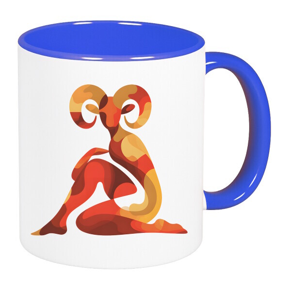 Színes fülű és belsejű bögre