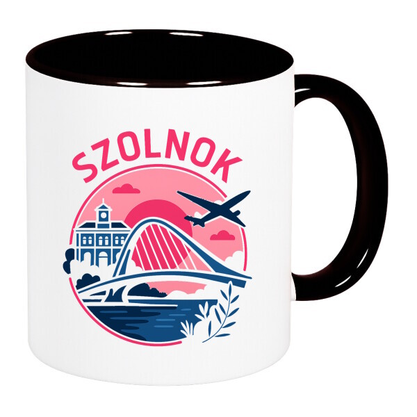 Színes fülű és belsejű bögre