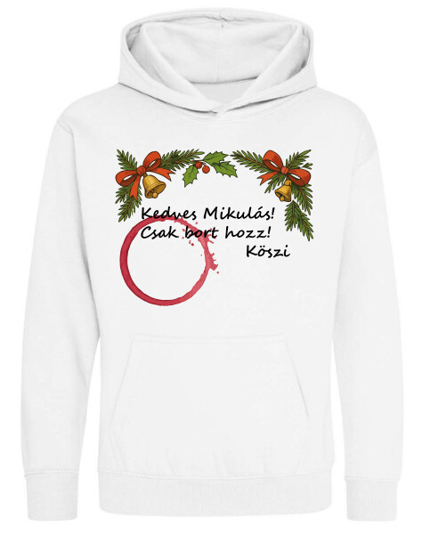 Kapucnis belebújós gyerek pulóver