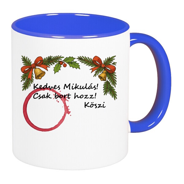 Színes fülű és belsejű bögre