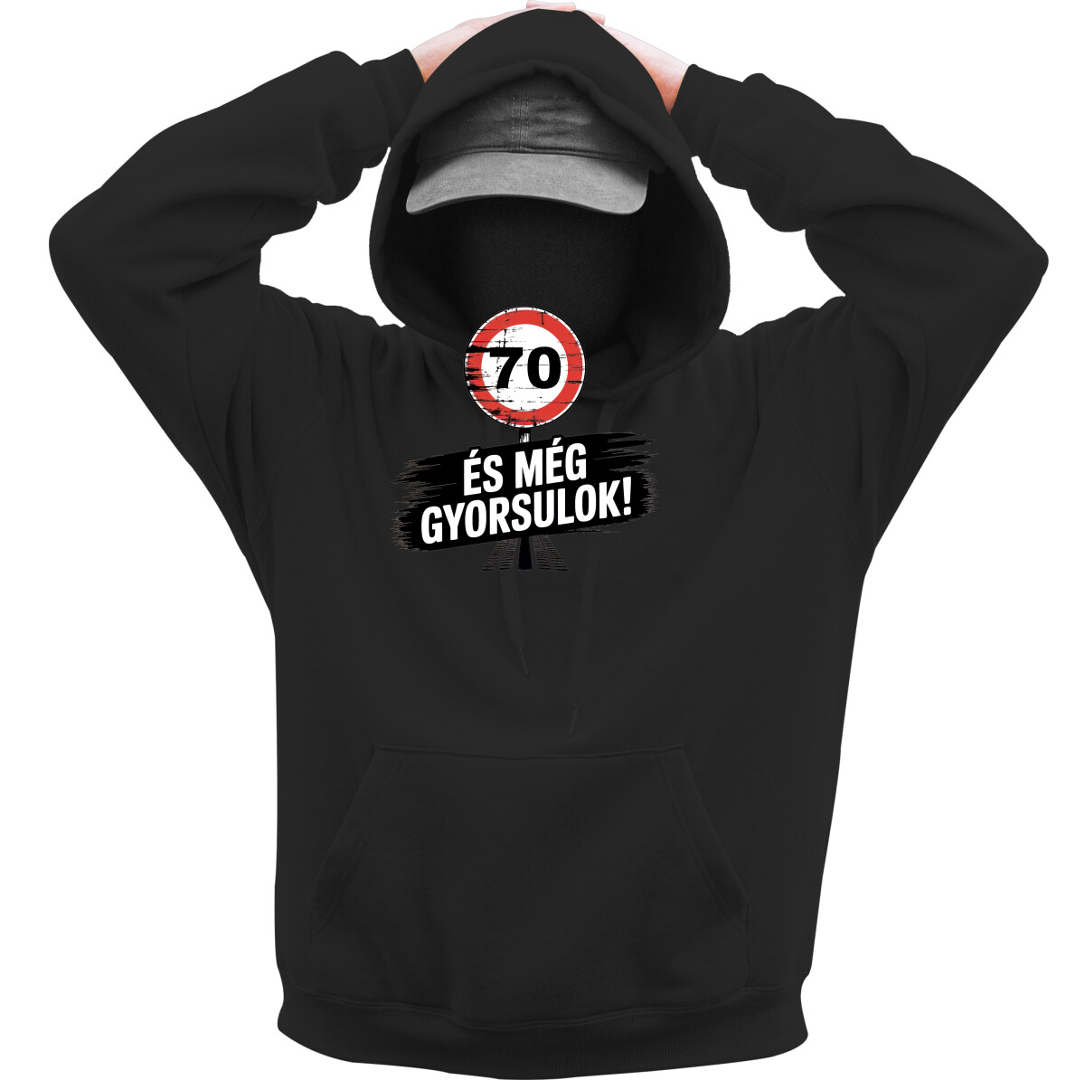 Kapucnis belebújós pulóver