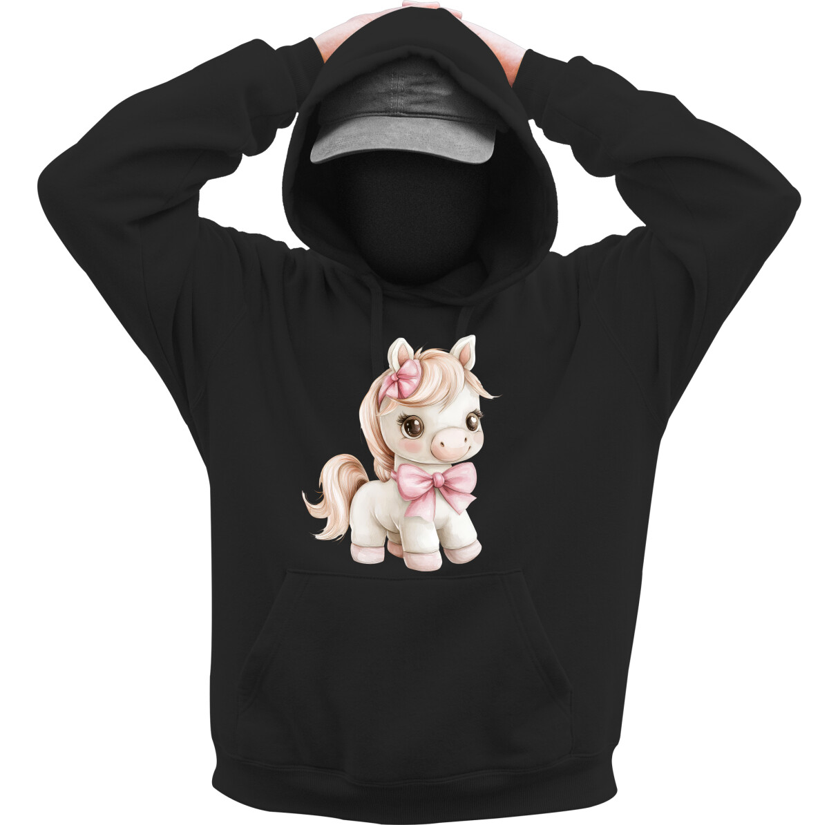 Kapucnis belebújós pulóver