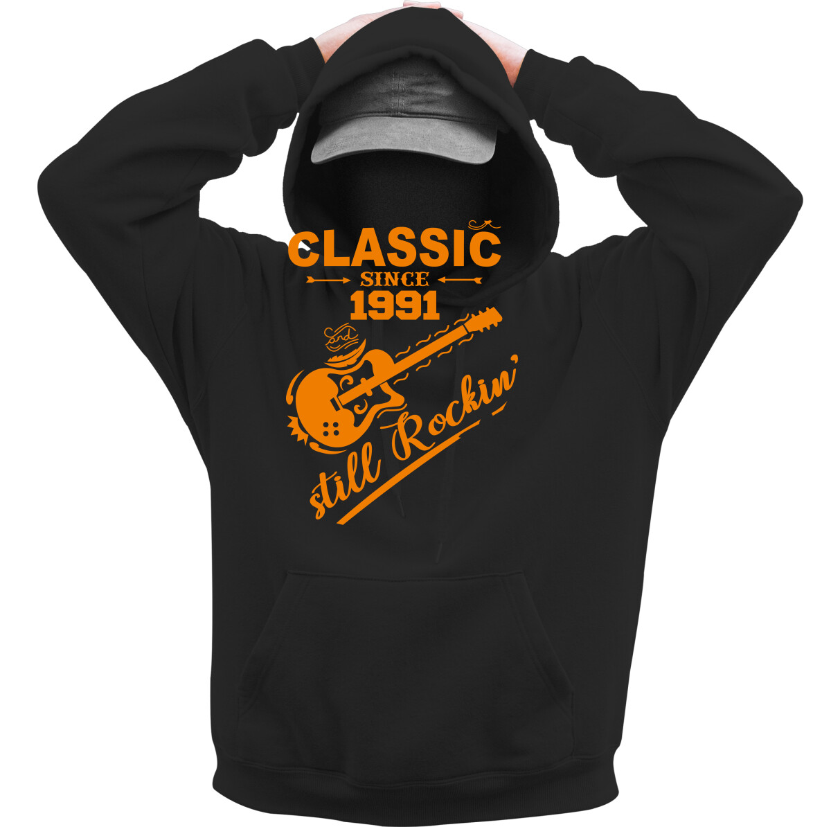 Kapucnis belebújós pulóver