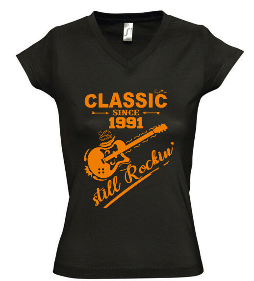 Női V nyakú póló