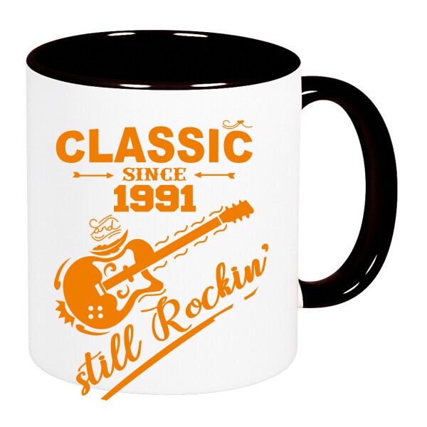 Színes fülű és belsejű bögre