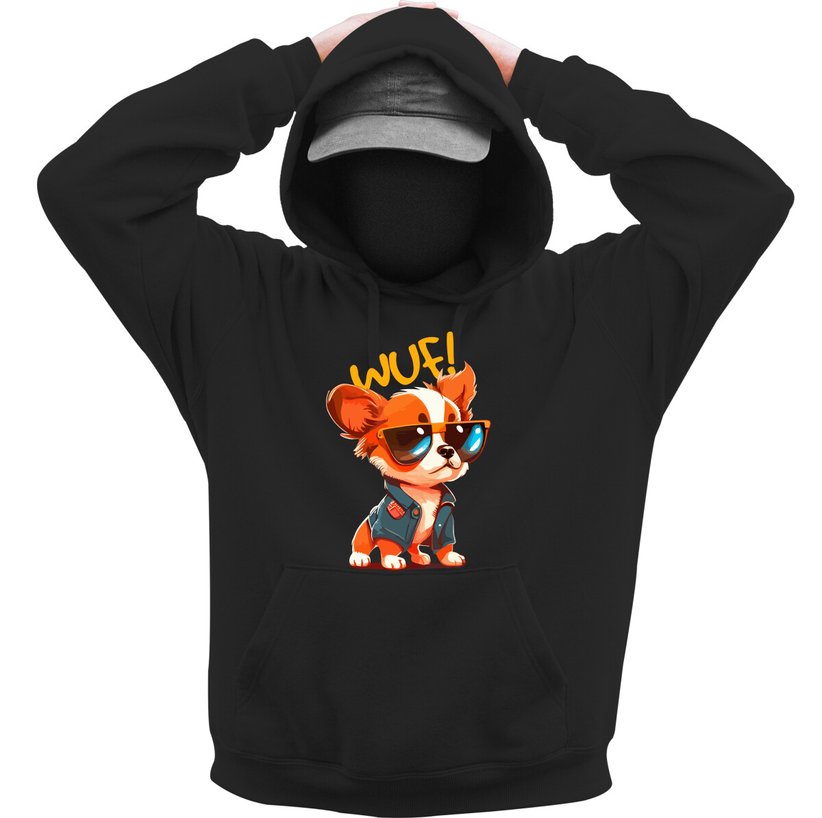 Kapucnis belebújós pulóver