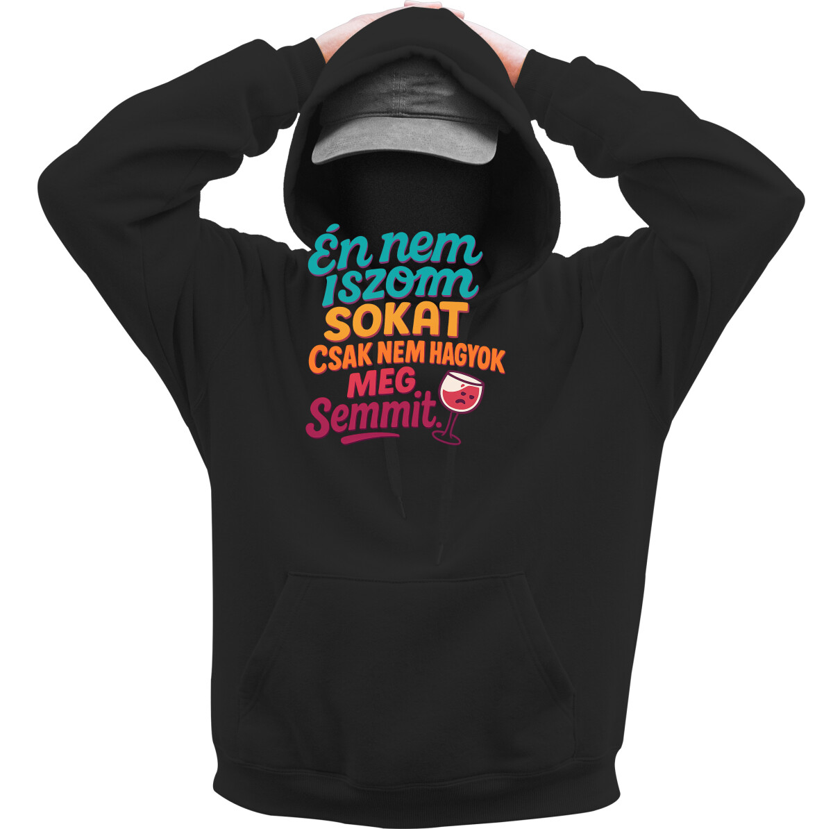 Kapucnis belebújós pulóver