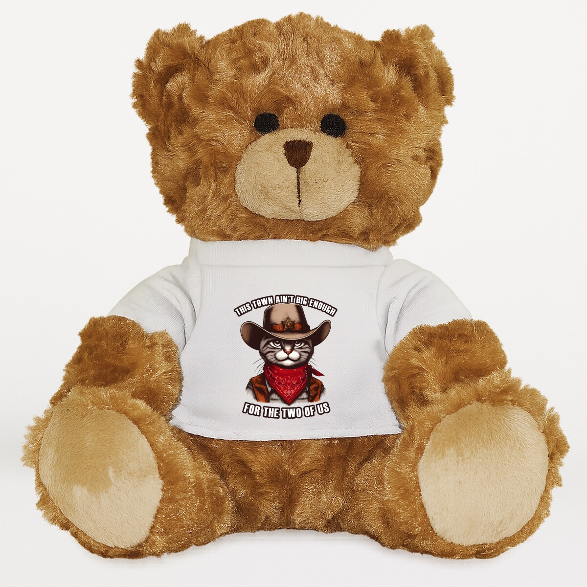 Plüssmaci egyedi pólóval