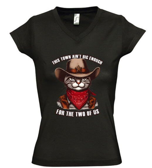 Női V nyakú póló