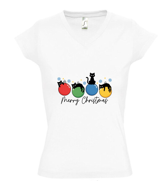 Női V nyakú póló