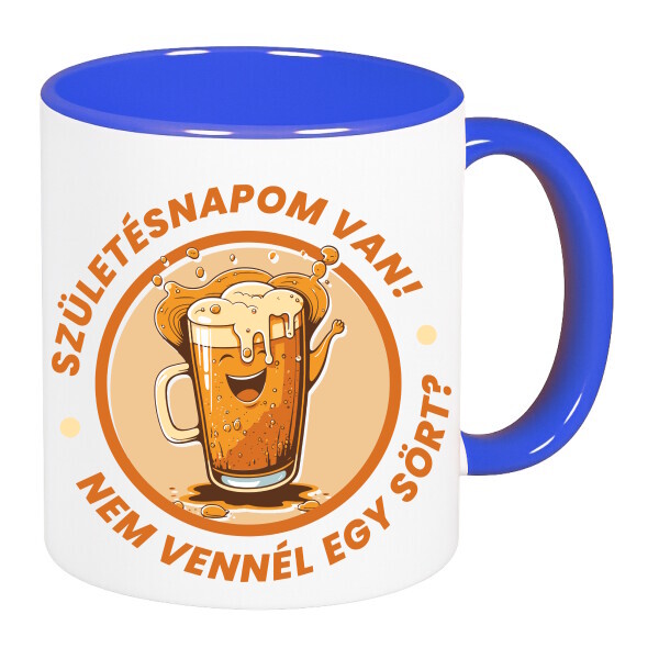 Színes fülű és belsejű bögre