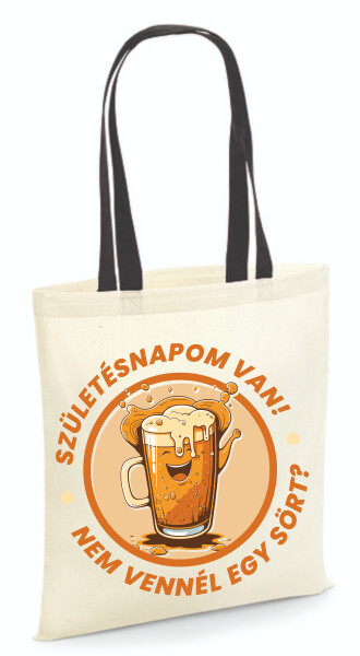 Vászontáska - színes fülű 