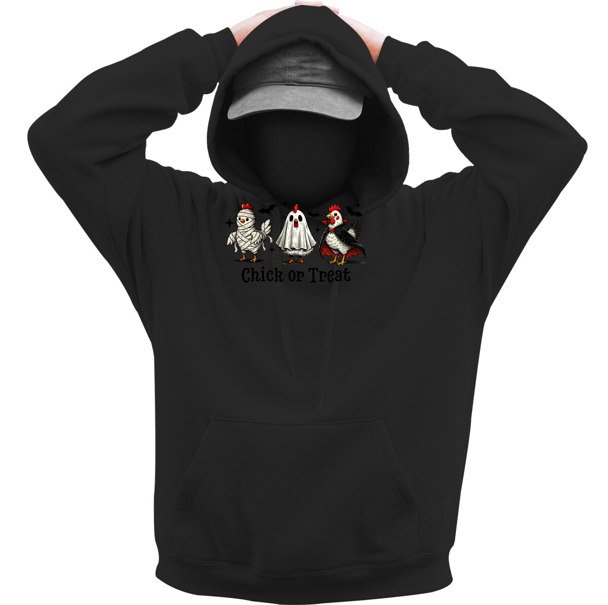 Kapucnis belebújós pulóver