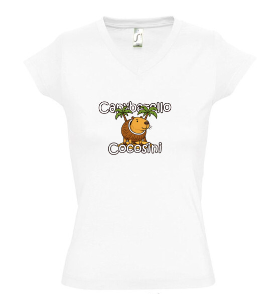 Női V nyakú póló