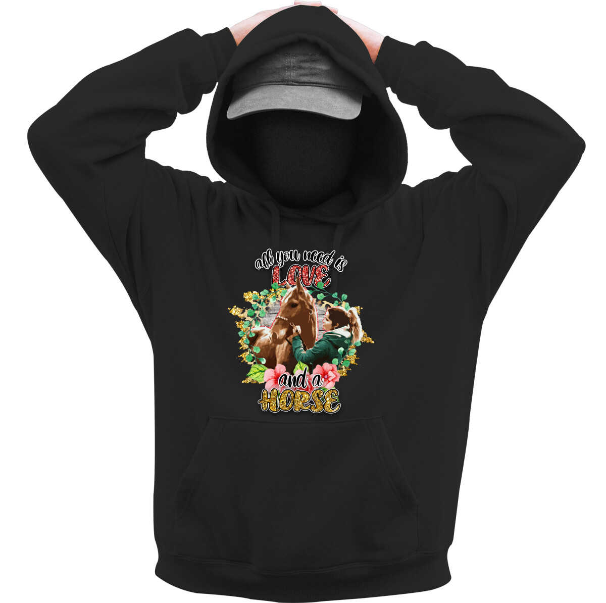 Kapucnis belebújós pulóver