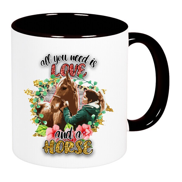 Színes fülű és belsejű bögre