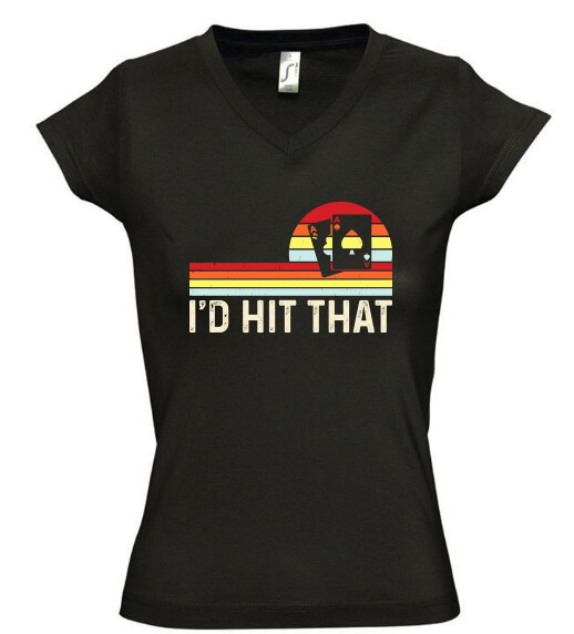 Női V nyakú póló