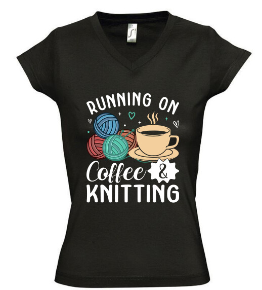 Női V nyakú póló