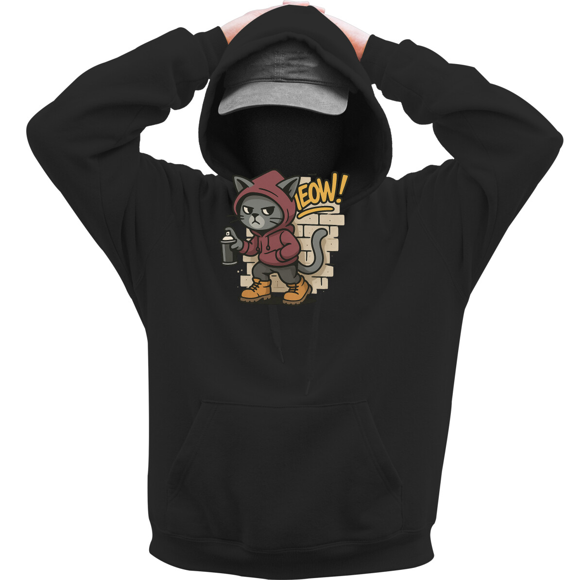 Kapucnis belebújós pulóver