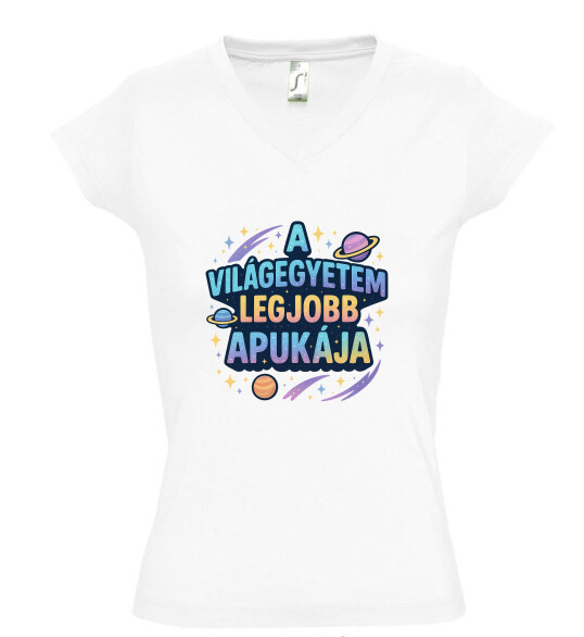 Női V nyakú póló