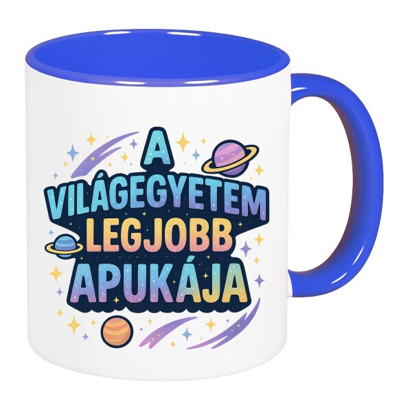 Színes fülű és belsejű bögre