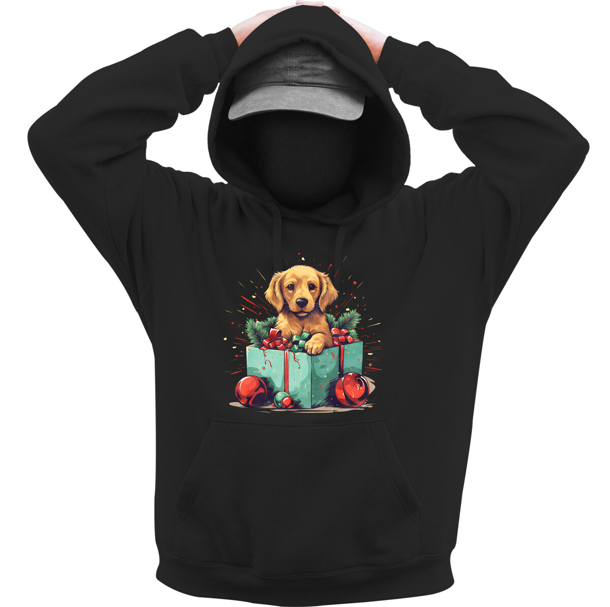 Kapucnis belebújós pulóver