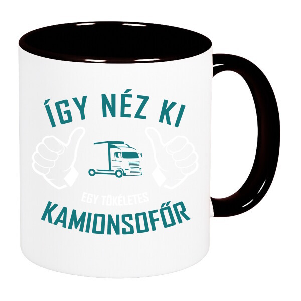 Színes fülű és belsejű bögre