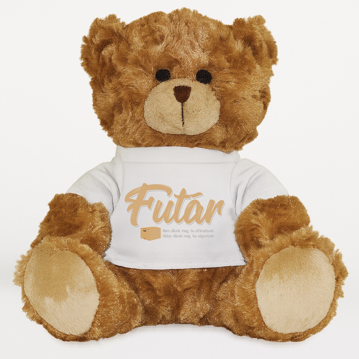 Plüssmaci egyedi pólóval