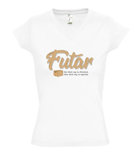 Női V nyakú póló