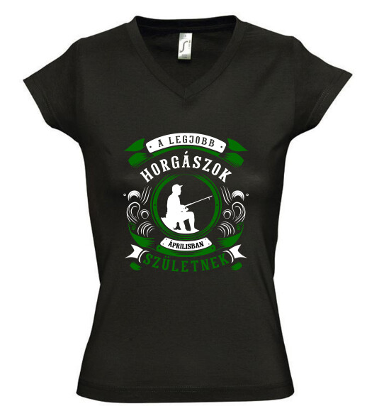 Női V nyakú póló