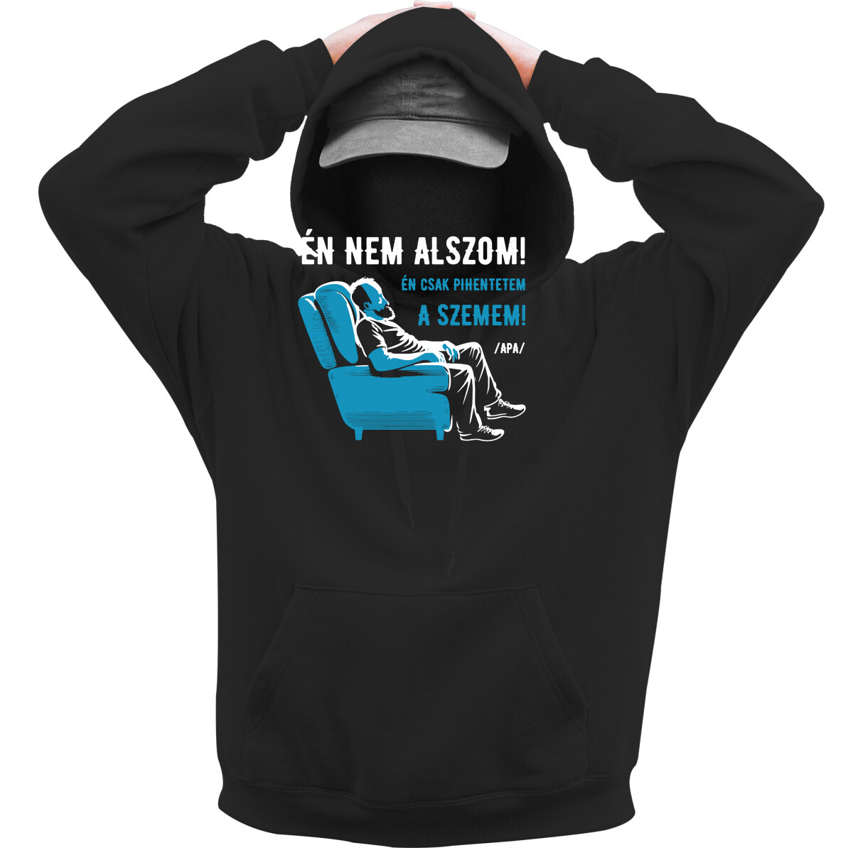 Kapucnis belebújós pulóver